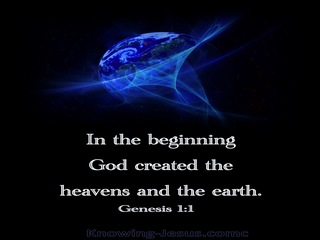 Genesis 1:1 In The Beginning God Created (blue)